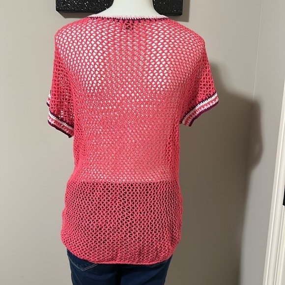 Tommy Bahama linen crochet swim suit cover up top Sz XXS - Picture 7 of 8